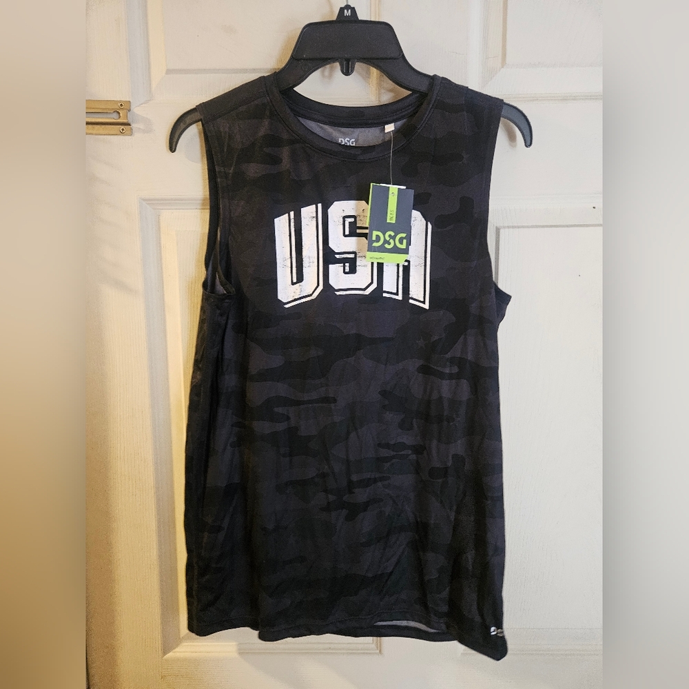 DSG BOYS PRINTED MOVEMENT TANK: BLACK CAMO: NEW WITH TAGS: SIZE XL